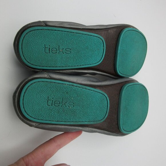 Tieks By Gavrieli Silver Metallic Pewter Classic Ballet Flats Womens 8 - Picture 8 of 9
